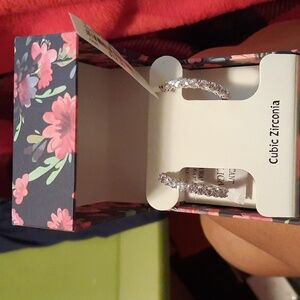 NIB LARGE CZ HOOP EARRINGS 🎁 GIFT BOXED NANETTE LEPOREVALENTINES GIFT 🎁 ✨️ 💖
